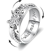 Sariel Butterfly Dragonfly Fidget Ring 925 Sterling Silver Anxiety Spinner Rings Relief Stress for Women Daughter Mom