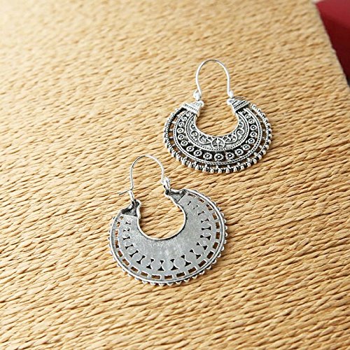 satyam kraft oxidised silver earrings for women (standard size)