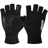 JIYIN Fingerless Gloves, Multipurpose Fingerless UV Protection Gloves for Fishing Driving Sailing Rowing Kayaking & Paddling Glove, Water & Sports Sun Protect Glove for Men and Women