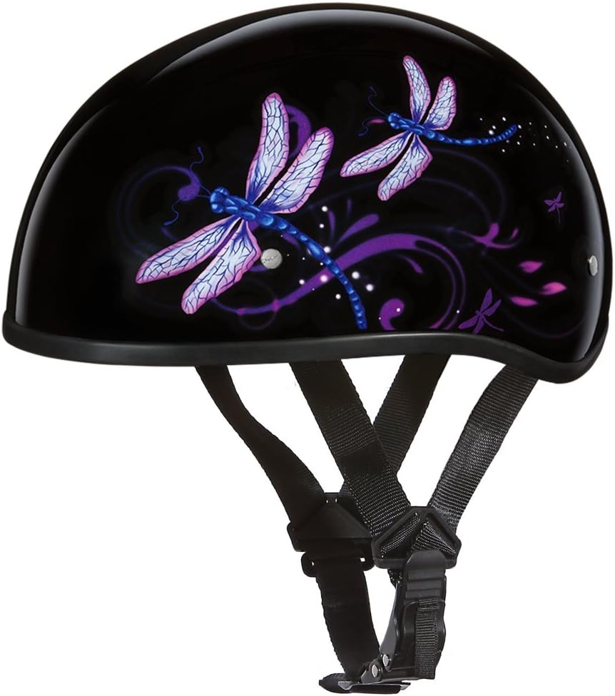 Half Skull Cap Motorcycle Helmet – DOT Approved [Graphics]…