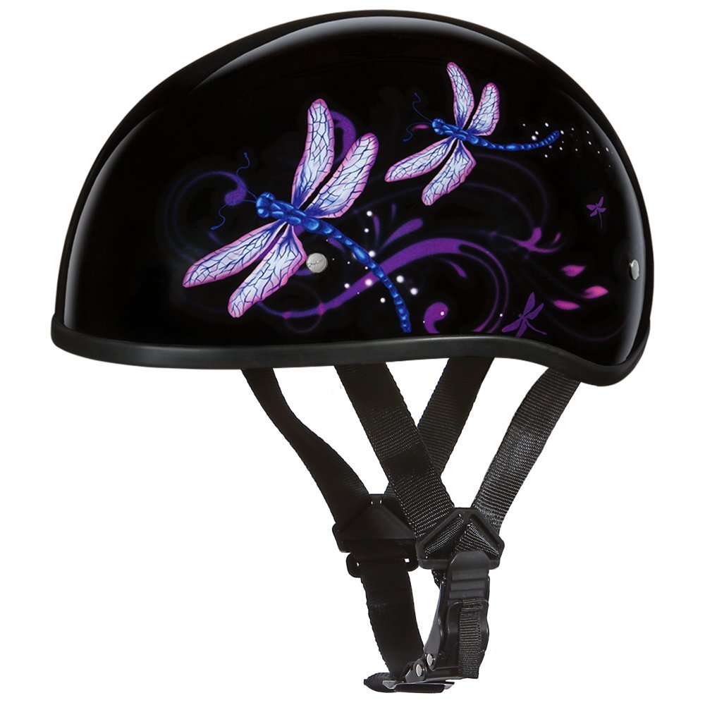 Daytona HELMETS Motorcycle Half Helmet Skull Cap- Dragonfly 100% DOT Approved Image