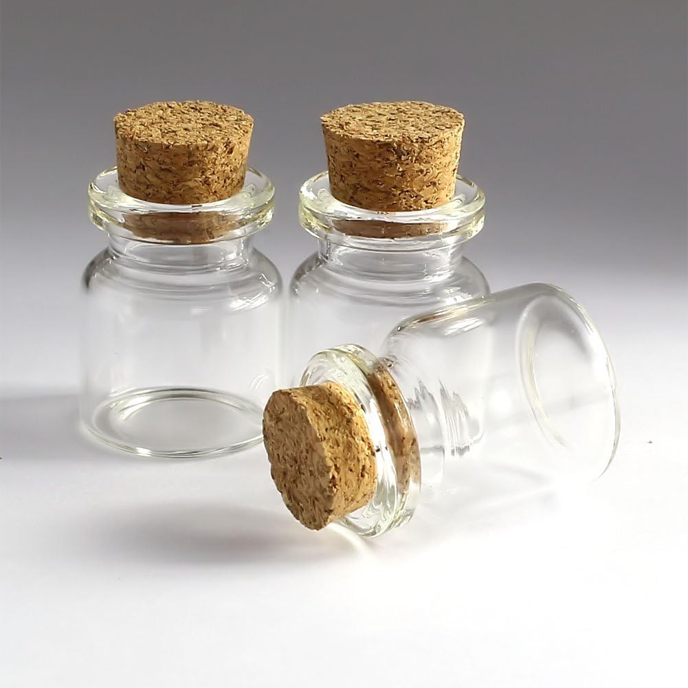 100pcs 4ml Small Mini Glass bottles Vials Jars with Cork Stoppers 4ml 22*27mm(0.87*1.06in) Message Weddings Wish Jewelry Party Favors