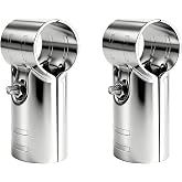 HKATOPS 2 Sets T Pipe Clamp, 1-1/4" (32mm) OD Stainless Steel Tee Fitting Connector for Pipe Fence End Rails