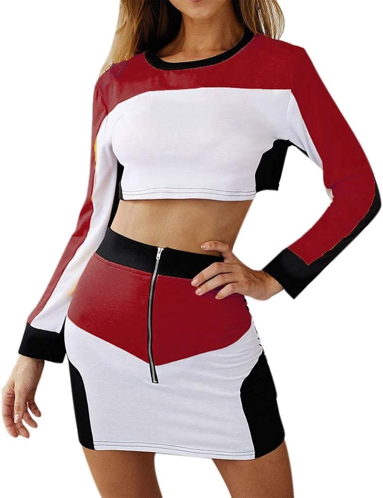 red skirt matching top color