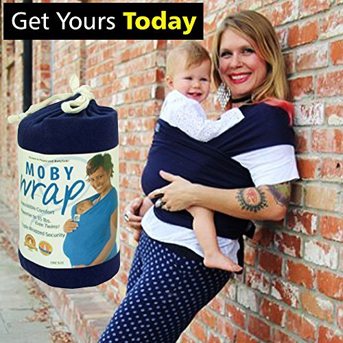 image for Mom Baby Wrap | Dark Blue | Superior Handsfree Adjustable Baby Infant 