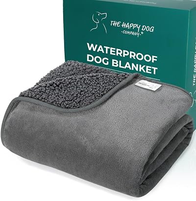 The Happy Dog Company 100% Waterproof Grey Fleece Dog Blanket 100x120cm