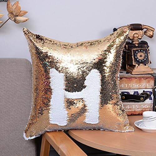 DBNM Magic Sequins Pillow Double Color Flip Beads Decorative Square Throw Pillow Case Cushion Cover Throw Pillow Shell Pillowcase for Sofa