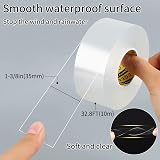 MILEQEE Weather Stripping Clear 1-3/8in x 32.8FT Window Seal view 2