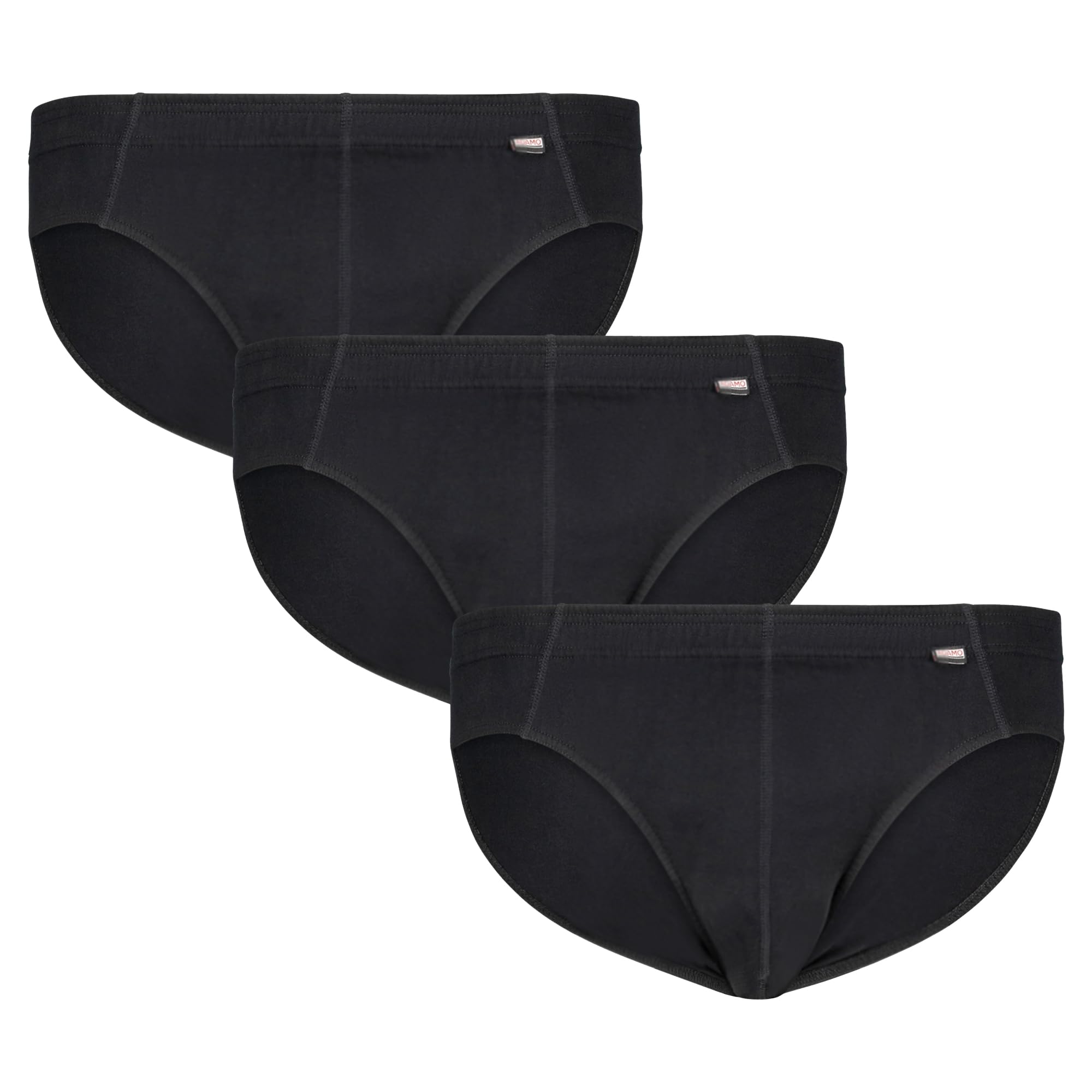 ADAMO Herren-Slips 3er Pack 100% Baumwolle, Schwarz, Größe 14 I Angenehme Herren Unterhosen in Übergröße I Waschmaschinentauglicher Herren Slip