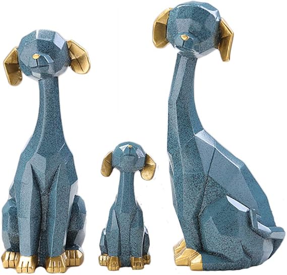 Amazon.de Qiulv Figur Geometrisch Hündchen Skulptur Abstrakt Hund