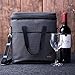 Tirrinia 3 Bottle Wine Gift Tote Bag -Insulated Wine Cooler Carrier and Shoulder Strap for Travel Picnic Beach，Gifts for Wine Lovers, Gray