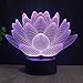 Gift Ideas Lotus Night Lights 3D Illusion lamp Animal Light Led Desk Lamps Unique Anniversary Gifts for Baby Home Decor Office Bedroom Wedding Party Decorations Nursery Lighting 7 Color (Lotus)