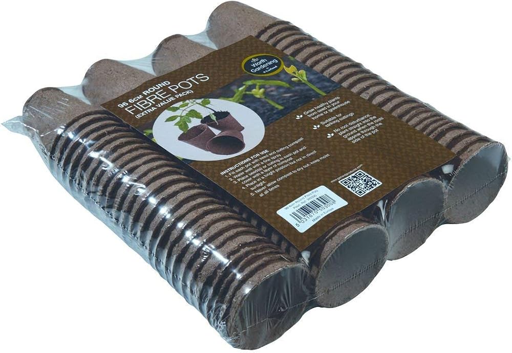 Garland 6cm Round Biodegradable Plant Seed Pots (96 Pack)