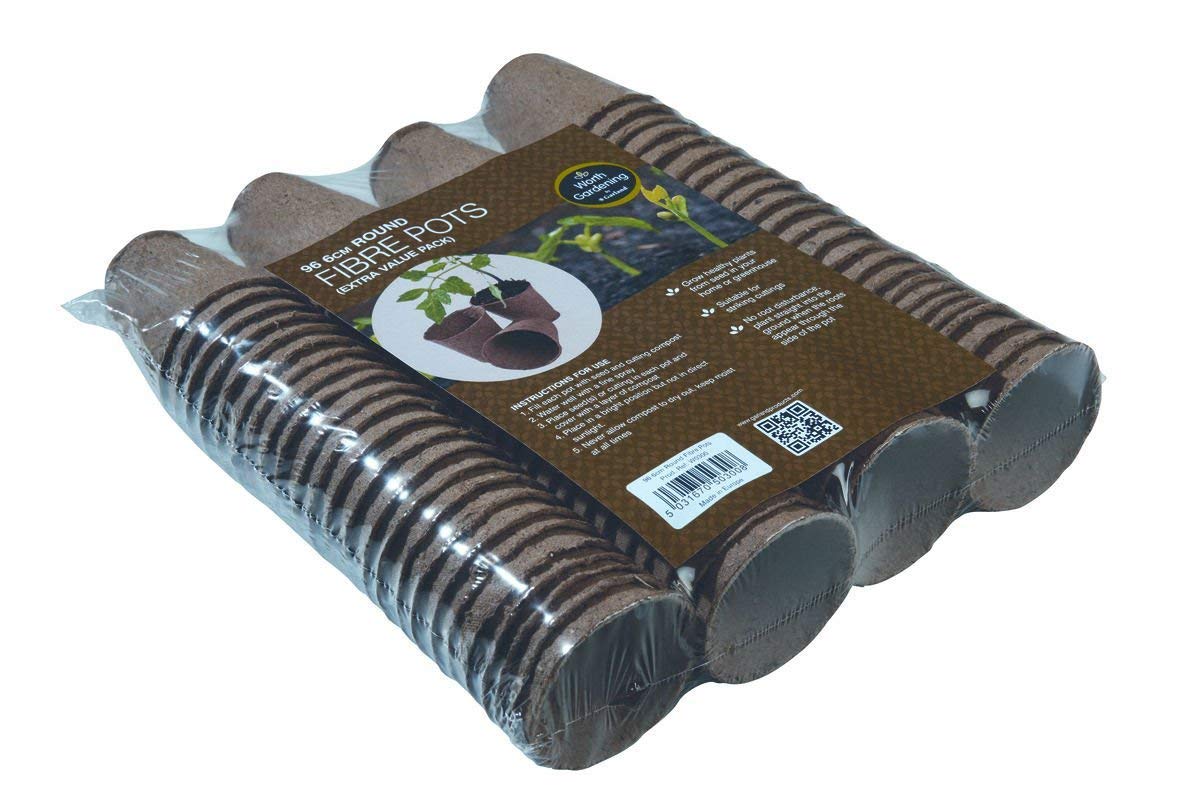 Garland 6cm Round Plant Seed and Seedling Fibre Pots (96)