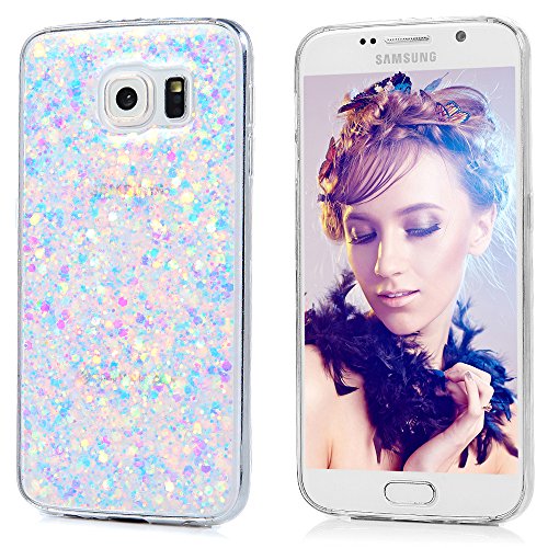 Galaxy S6 Case, Clear Crystal Glitter TPU Cover Drop Resistant