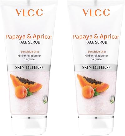 VLCC Papaya & Apricot Face Scrub 80gm Twin Pack - Exfoliate & Renew Skin