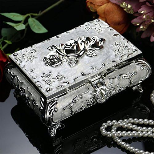 DELLT-Russian jewelry box princess European Korean non-real retro wood locking storage box jewelry mirror ornaments