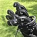 FINGER TEN Golf Iron Head Covers Value 10/12 Piece Set, Synthetic Leather Deluxe Club Headcover in Color Black Blue Red, Universal Fit Main Iron Clubs