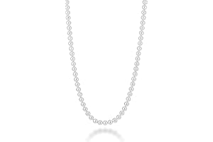 Miabella Italian 925 Sterling Silver Handmade 3mm Bead Ball Strand Chain Necklace for Women, Made in Italy