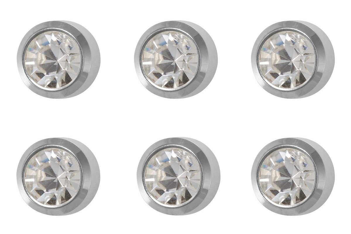 6 Pairs Studex April/Crystal Regular 4mm Stainless