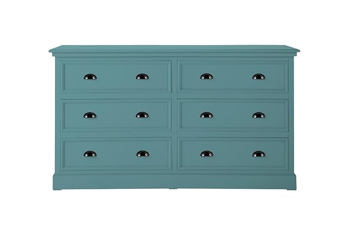 Aprodz Mango Wood Storage Cabinet Marceio Chest of 6 Drawers Furniture for Living Room | Patina