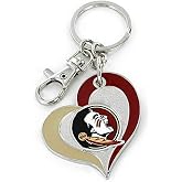 aminco NCAA Swirl Heart Keychain