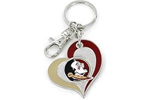 aminco NCAA unisex-adult Swirl Heart Keychain