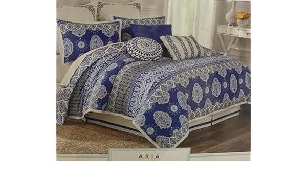 Amazon Com Dena Home Aria King Comforter Set Blue Home Kitchen