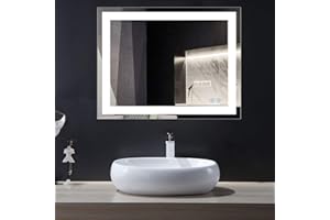 D-HYH Led Bathroom Mirror,Bathroom Mirror with Lights 28 x 36 Inch Horizontal LED Bathroom Mirror with Anti-Fog,Dimmable,Touc
