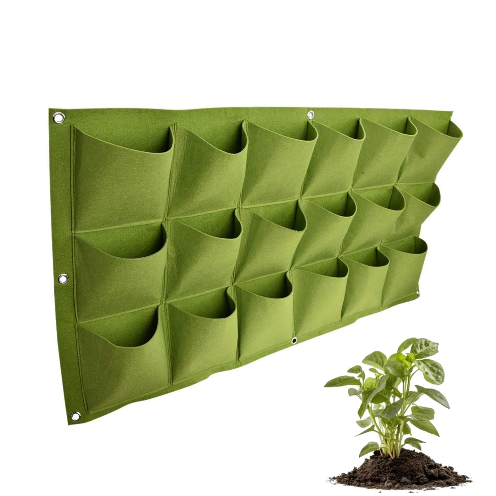 Beufee Hanging Planter Bags, Wall Planting Bags Vertical Garden Wall Planter Hanging Planting Grow Bags 18 Pockets Planting Bag Wall Mounted Grow Bags For Yard Garden Home Decoration(100 * 50cm)
