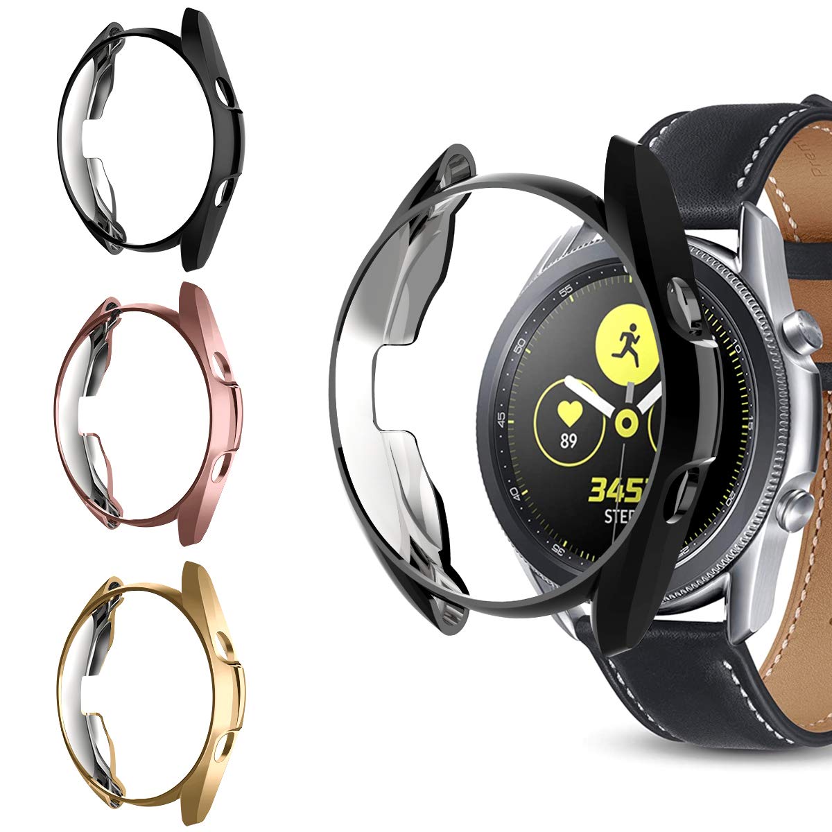 Photo 1 of 3 Packs Screen Protector Compatible Samsung Galaxy Watch 3 41mm Case, NAHAI TPU Ultra-Slim Plated Shock-Proof Case Full Protective Bumper Shell for Galaxy Watch 3 41mm