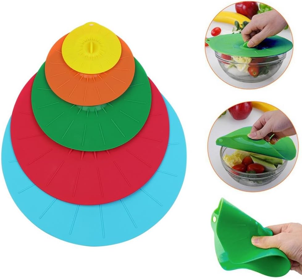 Silicone Scrubber, Kitchen Multi-Function Silicone Sponge Dishwashing Brush,Antibacterial Mildew Household Cleaning Sponge Combination(5PCS Silicone Scrubber)