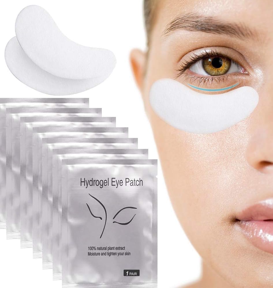 50 Pair Under Eye Gel Pads Eyelash Extension Pads Lint Free DIY False Eyelash Lash Extension Eye Gel Patches Pack (50 Pair)