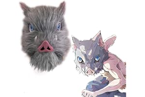 KARC Demon Inosuke Mask Hashibira Inosuke Cosplay Costume Latex Mask for Adult