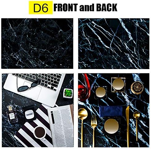 FiVan 33"x22" Double-Sided Deep Blue Marble Patterns Waterproof Paper Background for Food Cake Jewelry Luxury Cosmetics Fruits Tabletop Photography Pictures FUS-D6