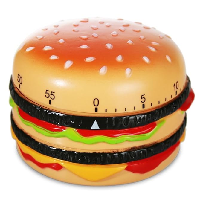 HCHandel Kitchen Timer Plastic Burger Hamburger Cheeseburger Short