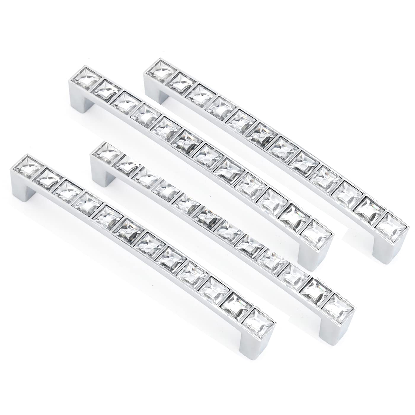 Cabinet Pulls Drawer Handles 128mm Hole Centers Glass Diamond Crystal Drawer Knobs