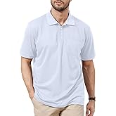 Corna Cotton Blend Men's Polo Shirts Short Sleeve Casual Stylish Solid Performance Dry Fit Golf Shirts for Men