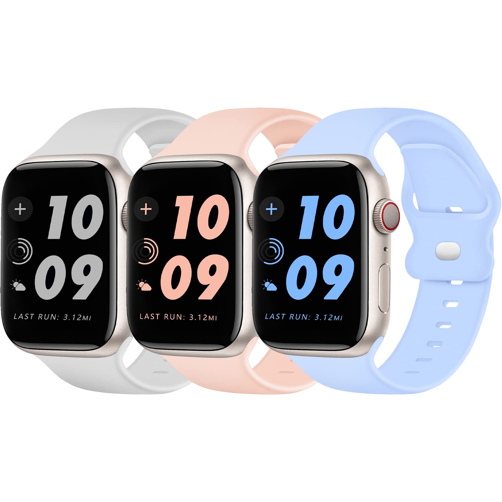 TopPerfekt Silicone Straps Compatible with Apple Watch Strap 49mm 45mm 44mm 42mm for Women Men, Classic Soft Breathable Sport Replacement Bands for iWatch Series 8 7 6 5 4 3 2 1 SE Ultra — image 1