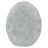 Maples Rugs Toilet Lid Cover - SofTec Soft Washable Elongated Seat Rug [Made in USA] Non Slip & Quick Dry for Bathroom, Grey