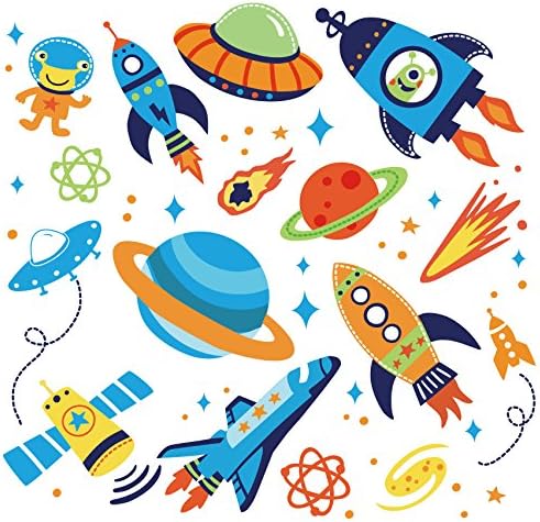 Super Space Explorer Decorative Peel & Stick Wall Art Sticker Decals
