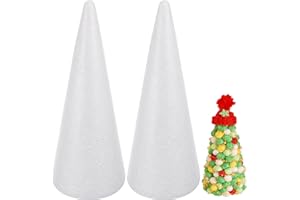 Gadpiparty Craft Foam Christmas Tree Cones: 2pcs White Polystyrene Foam Cones Shape Modeling Ball Flower Arrangement Prop