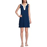 Women's Cotton Jersey Notch Neck Dress with Soutache