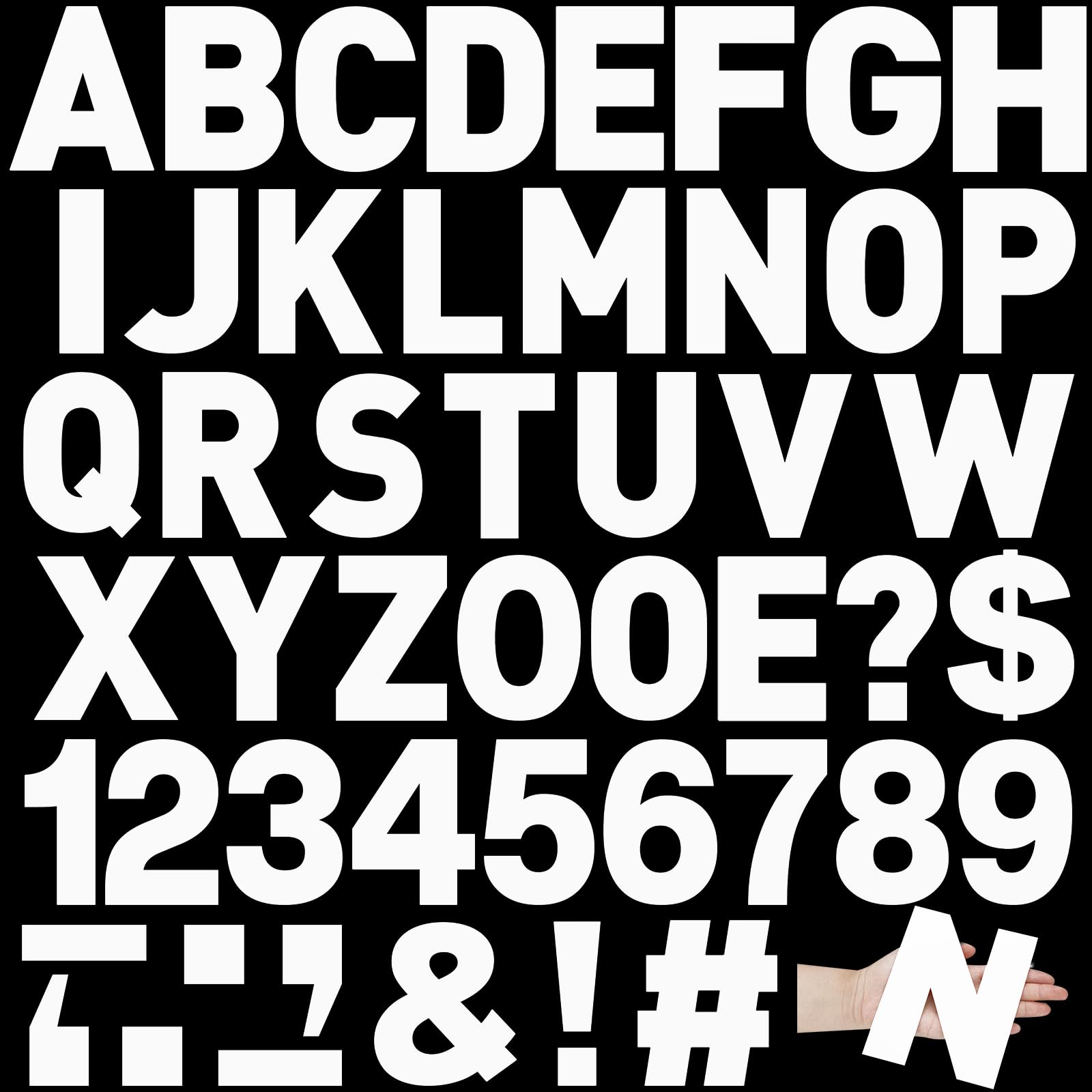 Photo 1 of 184 Pcs Large Vinyl Letter Stickers 6 Inch Big Alphabet Number and Symbol Stickers Self Adhesive Removable Letter Decals for Bulletin Board Classroom Decor Window Door Mailbox Home Decor(White)