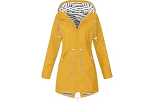 Packable Rain Jacket Women Lightweight Waterproof Hooded Rain Coats Plus Size Outdoor Raincoats with Pockets