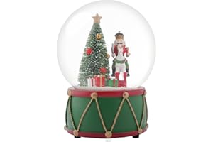 LITTLE GLEE Mucial Snow Globe Nutcracker with Horse Snowglobe with Drum Base Birthday Party Decorations Creative Collectibles,SJQ-GS1444C-120MM Christmas Tree