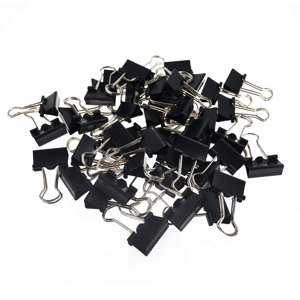 43 pcs Binder Clips, Black Metal Paper Clips, 25mm Sizes Foldback Clips Clamp Binder Clips for Office Home Supplies โ image 1
