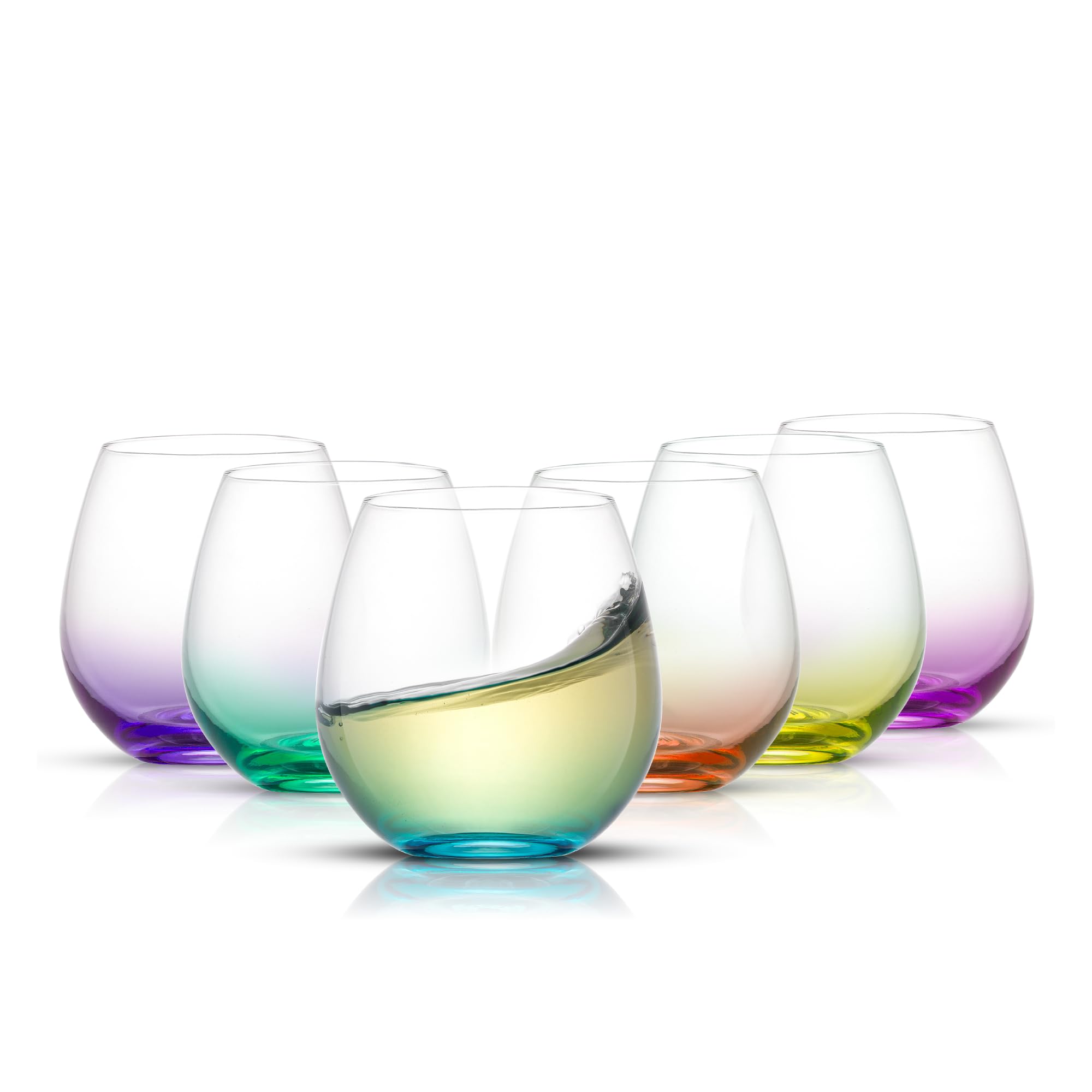 JoyJolt HUE Stemless Wine Glass Set