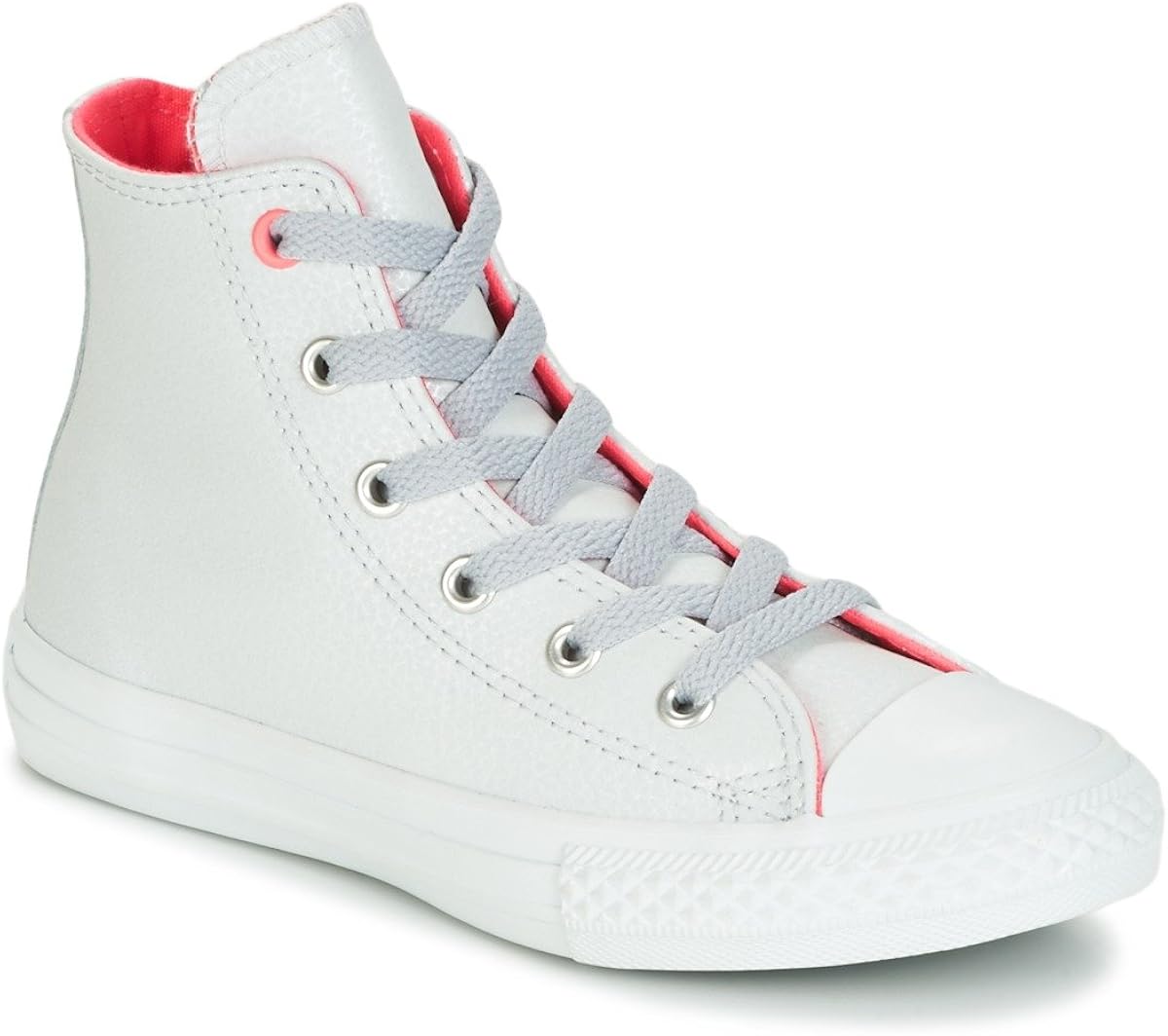 ladies silver leather converse