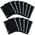 Outus 12 Pieces Flip Folder Pages Music Folder Marching Band 7.5 x 6.5 Inch Band Flip Choral Folders PVC Waterproof Double Sided Music Files Holder for Sheet (Black, Single Side)